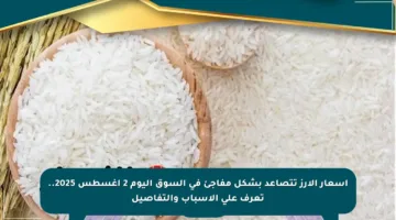 أسعار الأرز تتصاعد بشكل مفاجئ في السوق اليوم 2 أغسطس 2025.. تعرف على الأسباب والتفاصيل